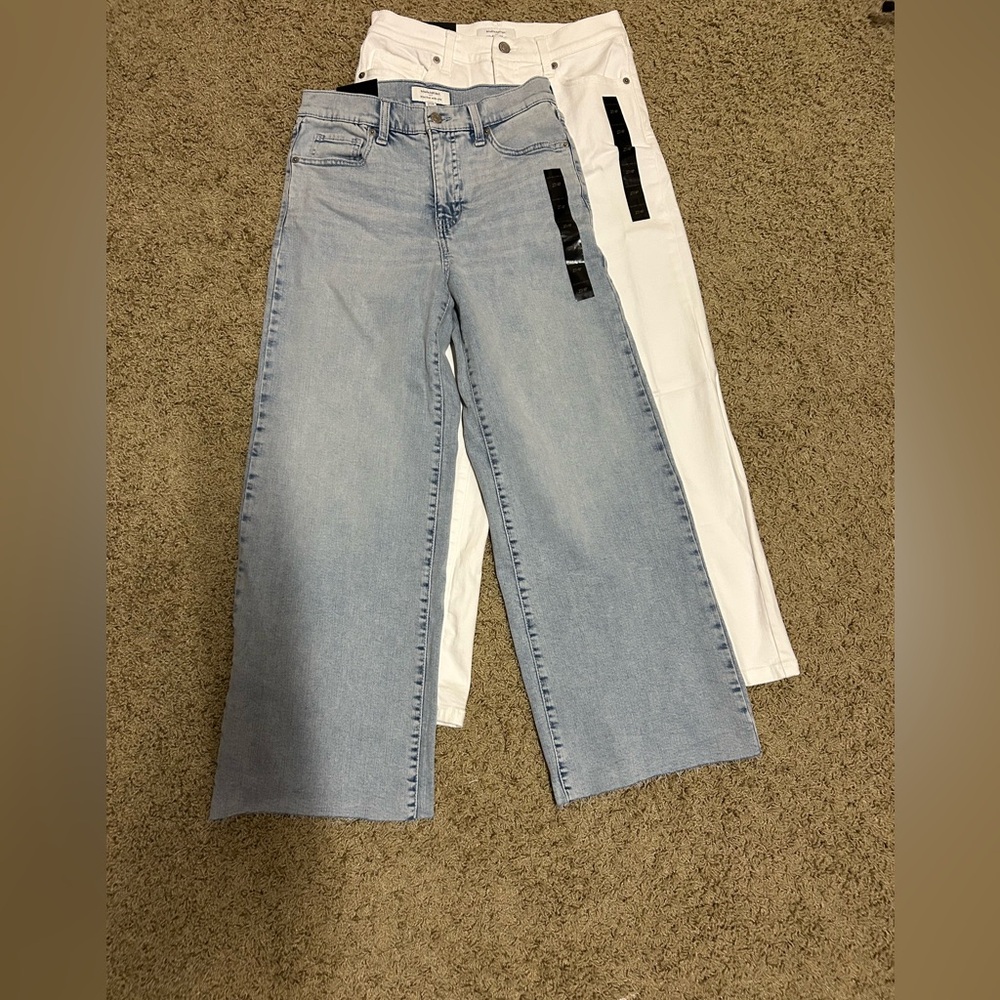 Banana Republic Factory Lot of 2 High Rise Wide Leg Jeans - Picture 4 of 13